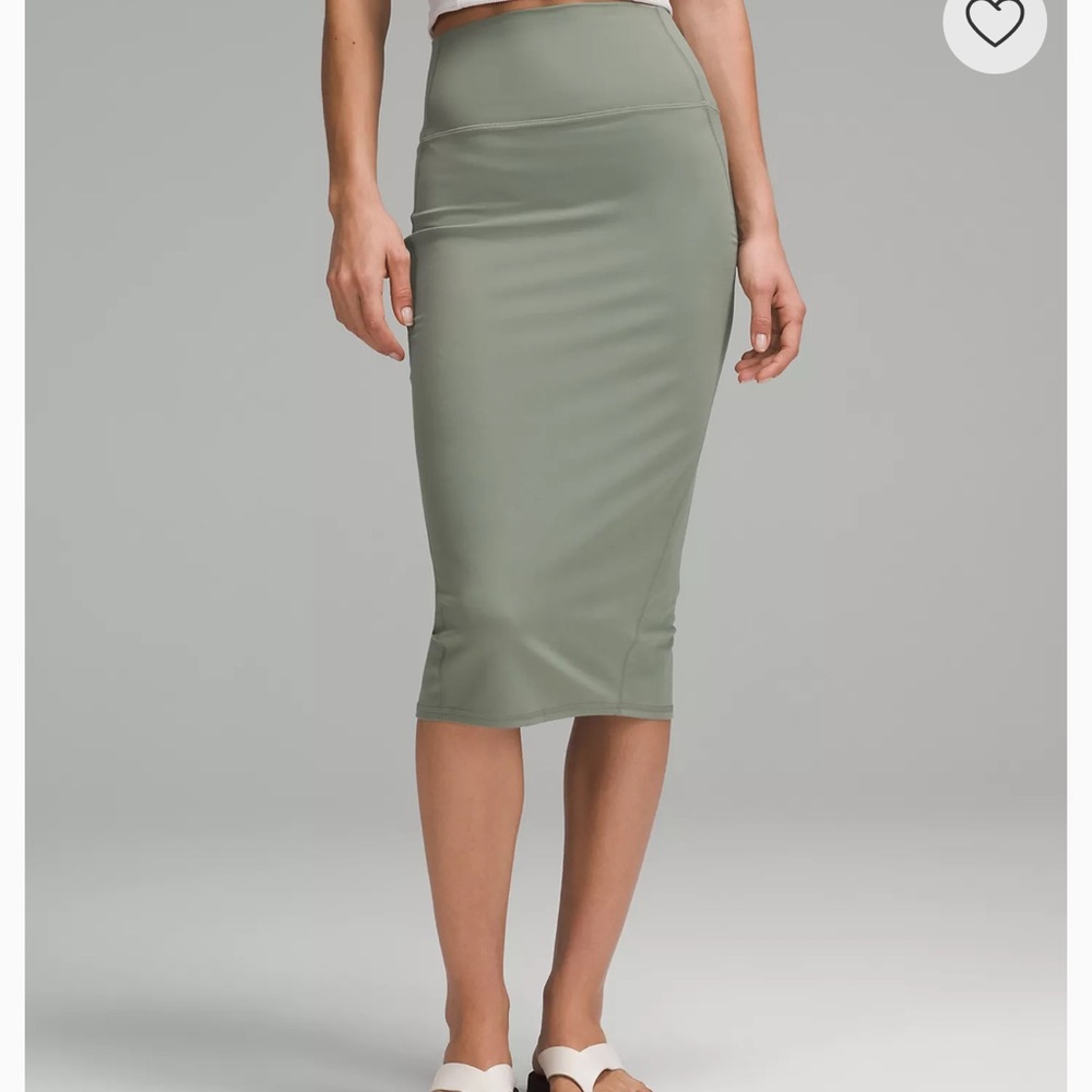 lululemon Women's Nulu Slim-Fit High Rise Maxi Skirt in Army Green Size 4